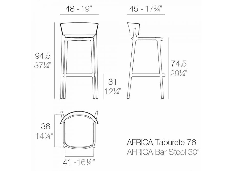 Africa H 95cm moderní venkovní stolička značky Vondom, z polypropylenu Viadurini