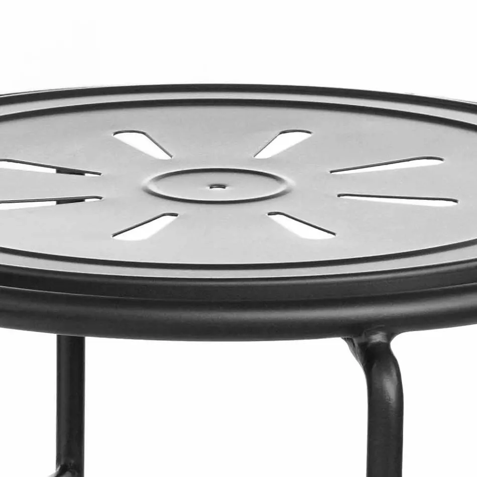 Ručně vyrobená železná zahradní stolička s podnožkou vyrobená v Itálii - Sireo Viadurini