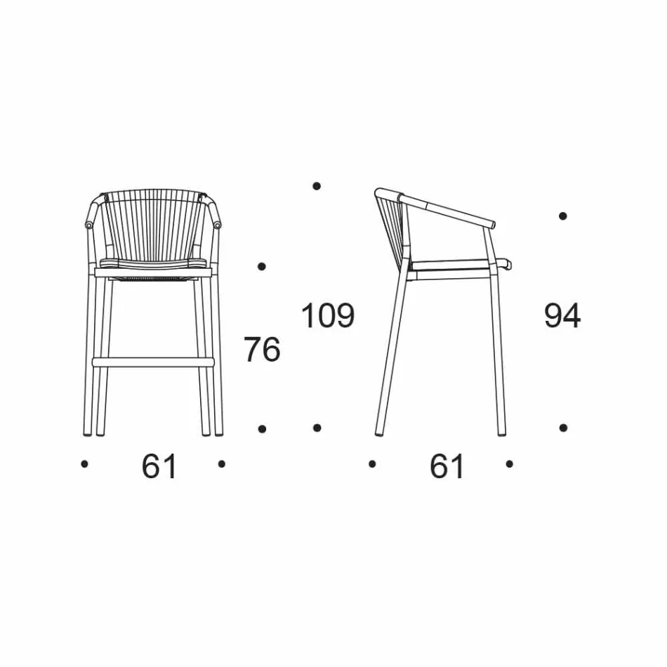 Stohovatelná zahradní stolička z hliníku a technické tkaniny - inteligentní od společnosti Varaschin Viadurini