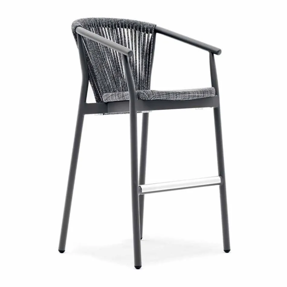 Stohovatelná zahradní stolička z hliníku a technické tkaniny - inteligentní od společnosti Varaschin Viadurini