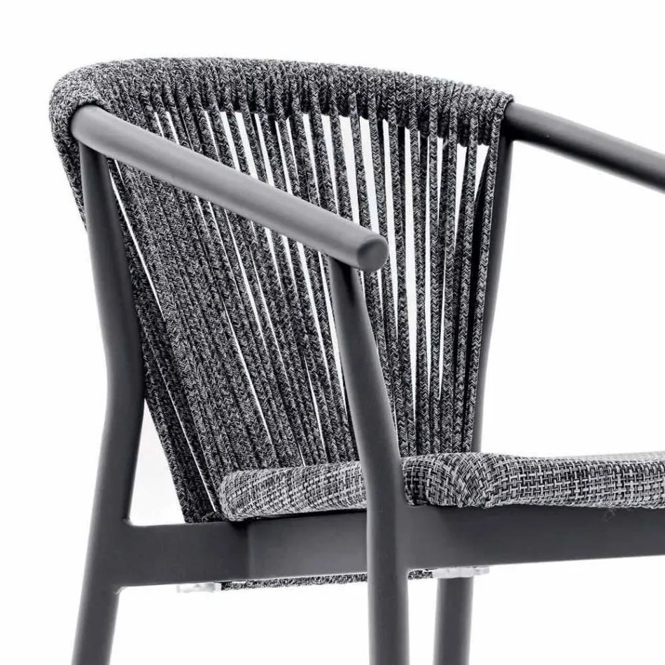 Stohovatelná zahradní stolička z hliníku a technické tkaniny - inteligentní od společnosti Varaschin Viadurini