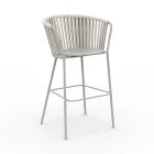 Zahradní stolička z nerezové oceli s provazovou opěrkou - Luxura Viadurini