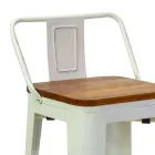 Stolička do interiéru a exteriéru ze železa a dřeva - papírnictví Viadurini