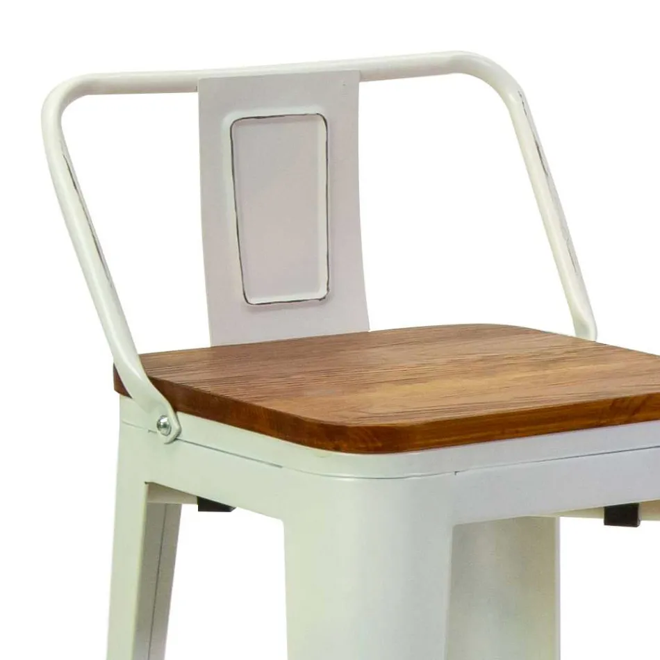 Stolička do interiéru a exteriéru ze železa a dřeva - papírnictví Viadurini