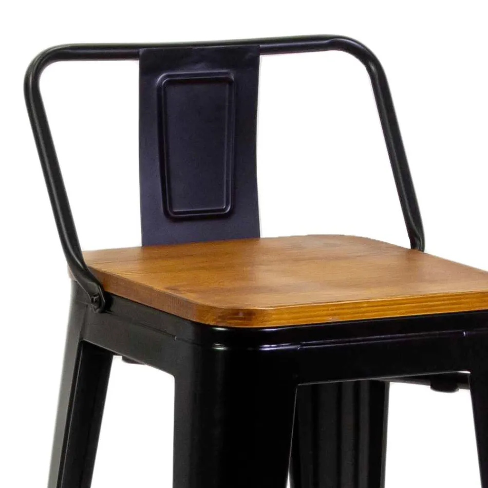 Stolička do interiéru a exteriéru ze železa a dřeva - papírnictví Viadurini