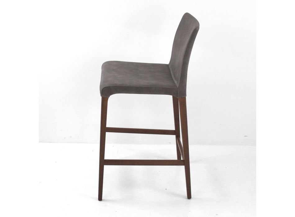 Interiérová stolička z jasanového dřeva a umělé kůže Made in Italy - Floki Viadurini