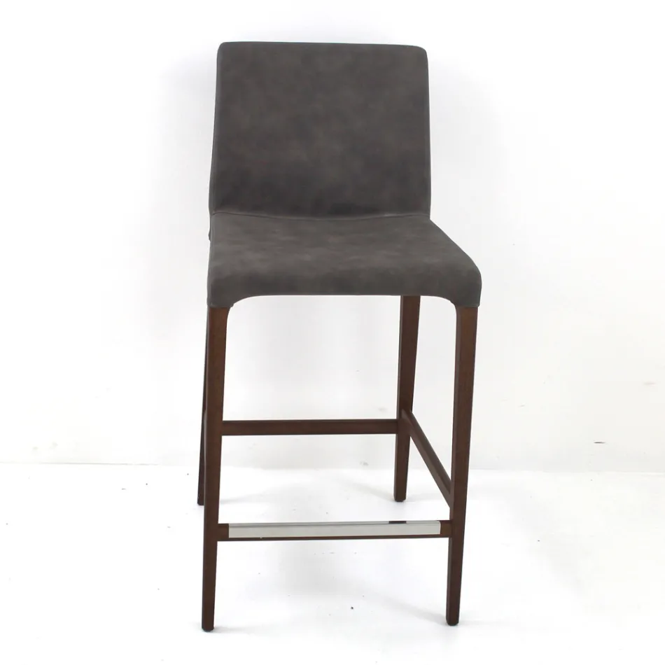 Interiérová stolička z jasanového dřeva a umělé kůže Made in Italy - Floki Viadurini