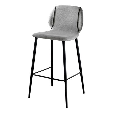 Designová stolička do obývacího pokoje z látky s okrajem a antracitovým kovem - Scarat Viadurini