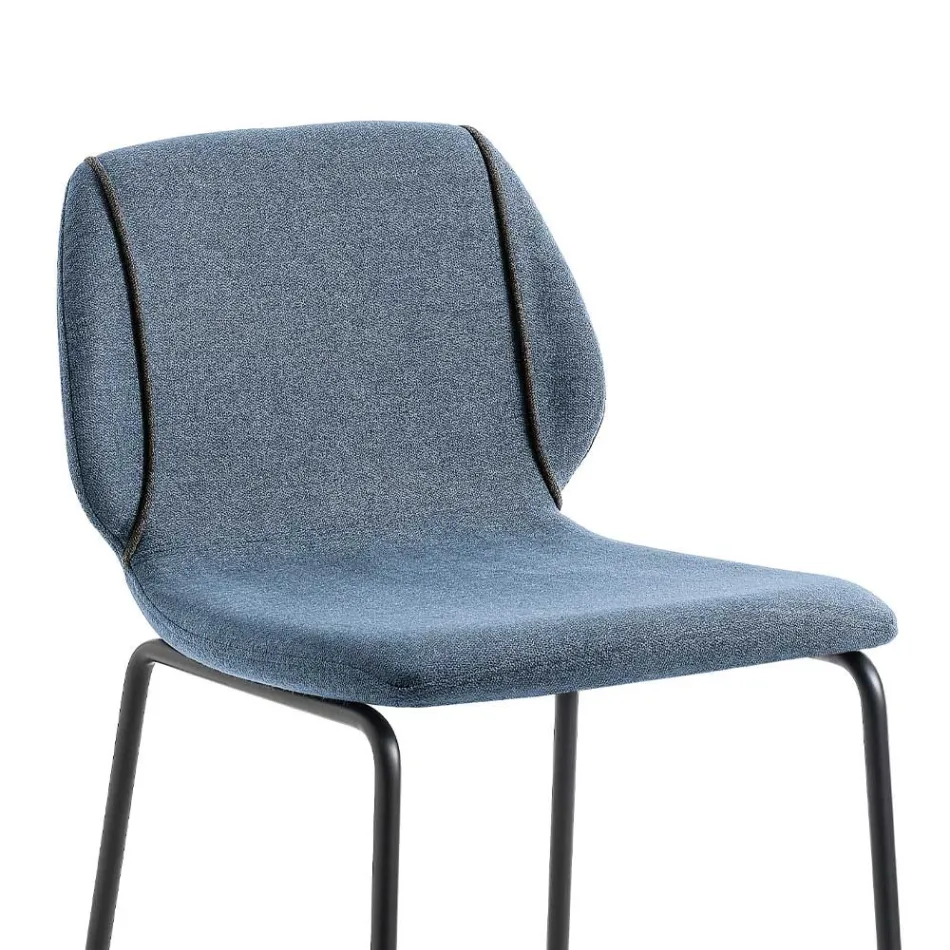 Elegantní moderní designová stolička do obývacího pokoje z látky s okrajem - Scarat Viadurini