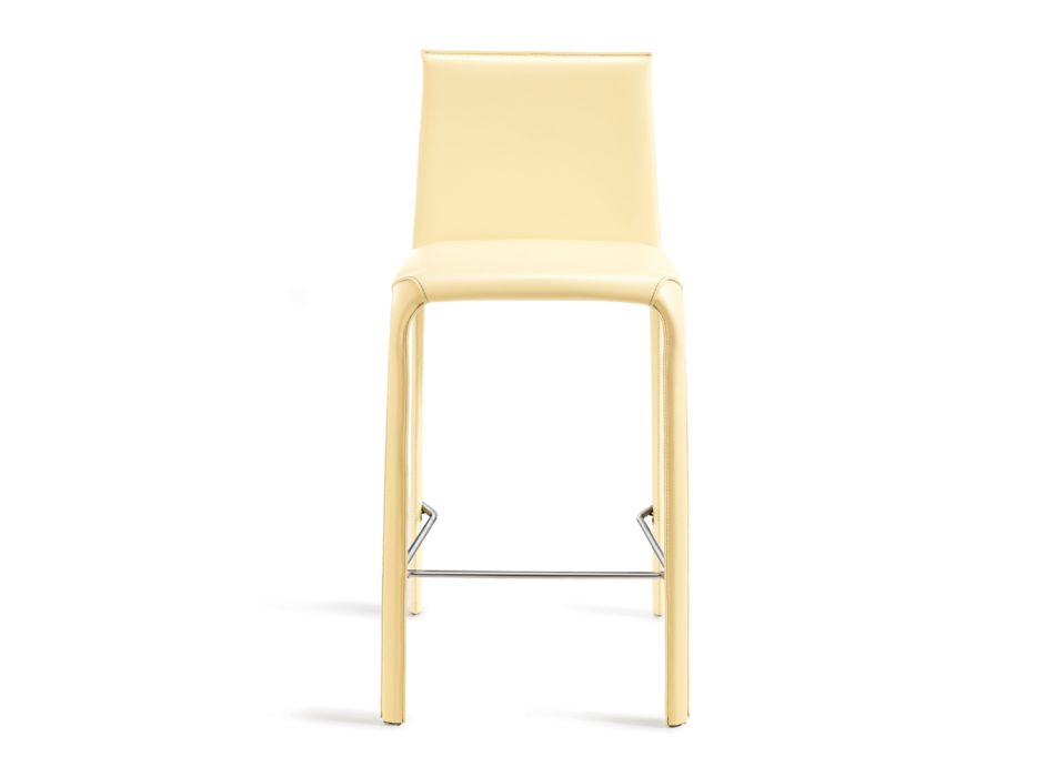Židle do obývacího pokoje z regenerované kůže Ivory Made in Italy - Lanterna Viadurini