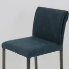 Židle do obývacího pokoje z umělé kůže a konstrukce z Nikel Made in Italy - Cleto Viadurini