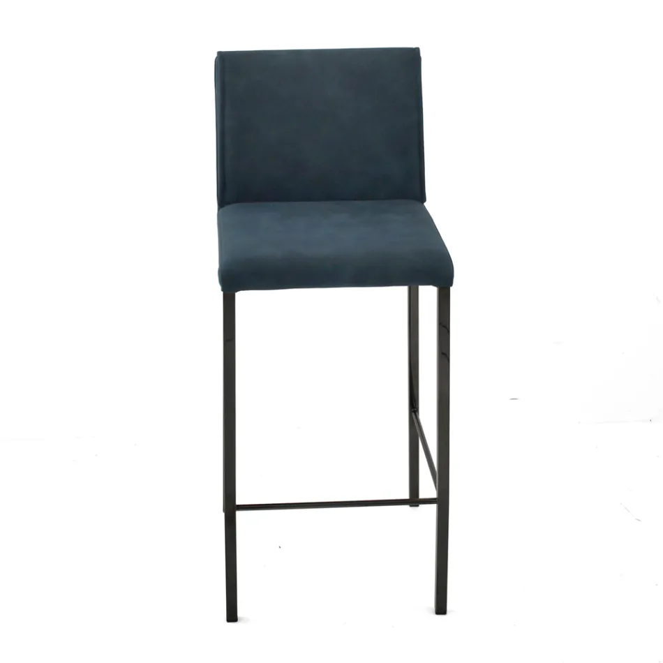 Židle do obývacího pokoje z umělé kůže a konstrukce z Nikel Made in Italy - Cleto Viadurini