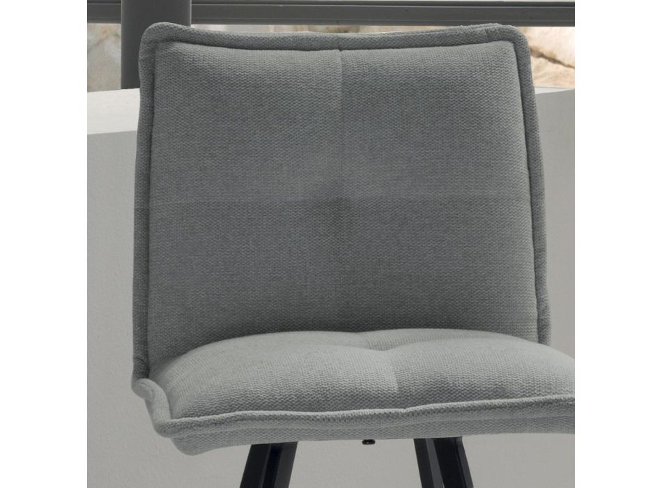 Židle do obývacího pokoje z čalouněné látky a kovu 2 kusy - Ortensy Viadurini