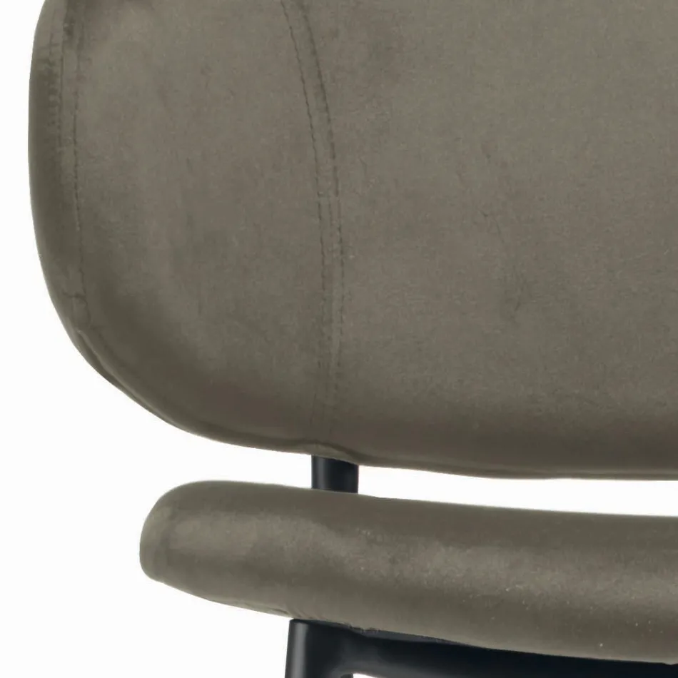 Taburet do obývacího pokoje vyrobený z oceli a sametu Made in Italy - Rimini Viadurini