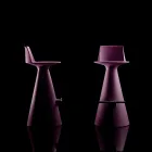 Židle do obývacího pokoje vyrobená z polyetylenu s podnožkou - elipsa Viadurini