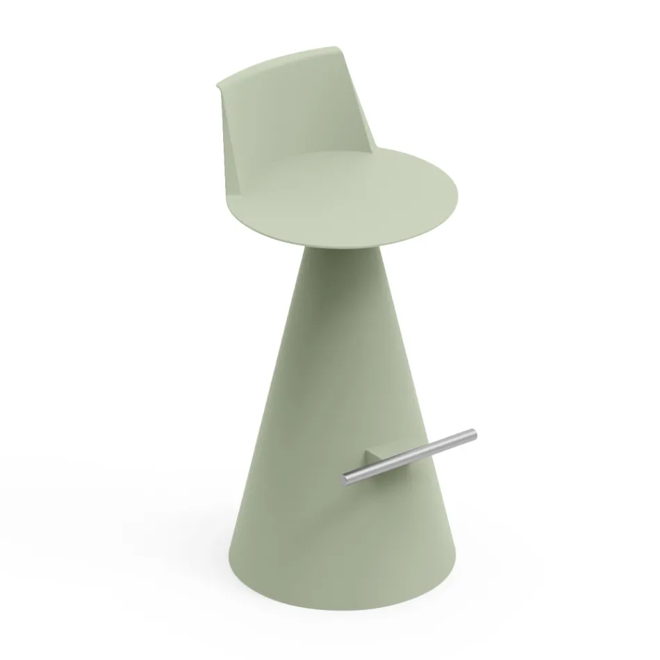 Židle do obývacího pokoje vyrobená z polyetylenu s opěrkou nohou - elipsa Viadurini