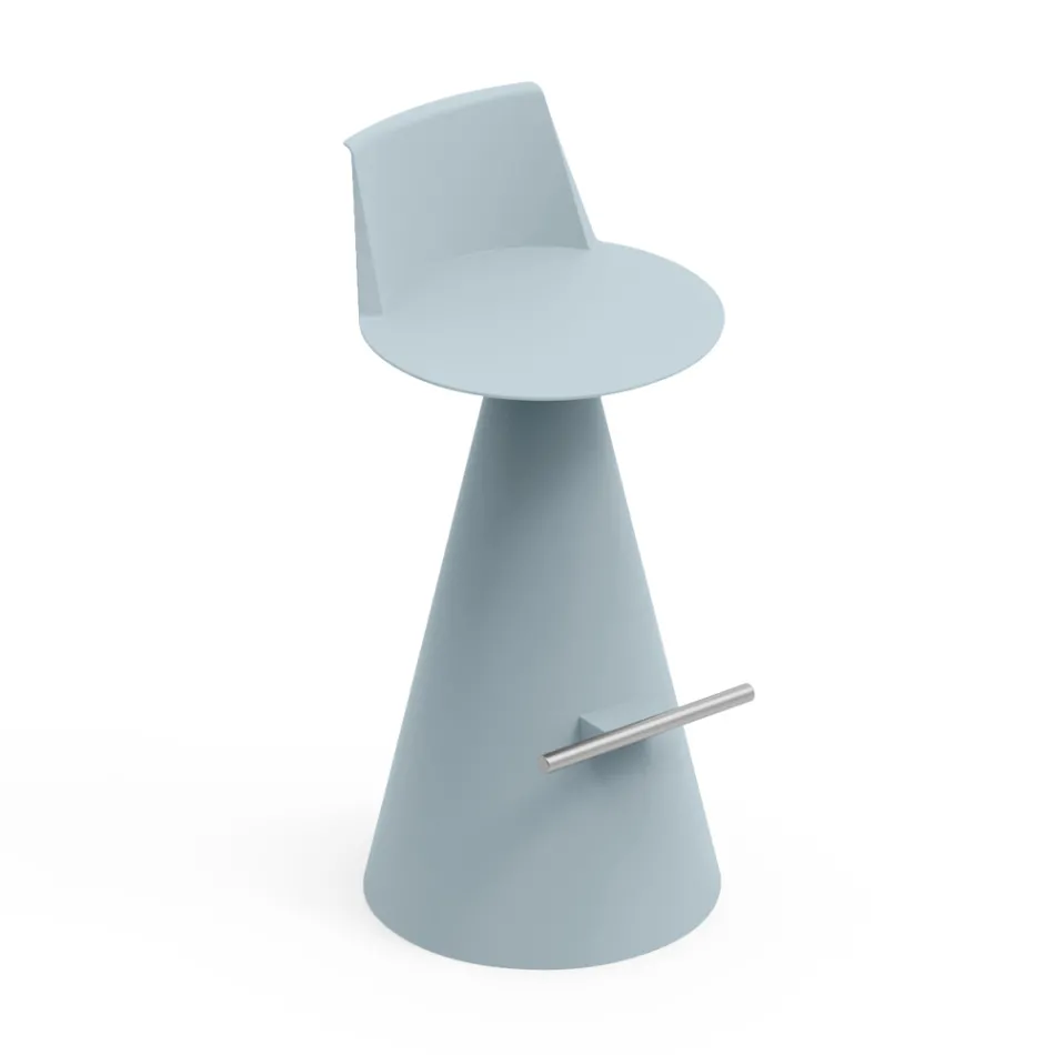 Židle do obývacího pokoje vyrobená z polyetylenu s opěrkou nohou - elipsa Viadurini