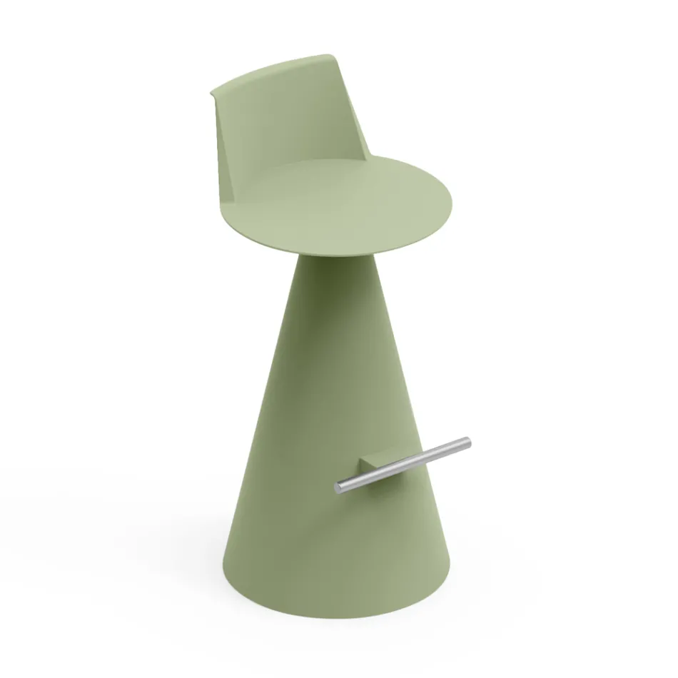 Židle do obývacího pokoje vyrobená z polyetylenu s opěrkou nohou - elipsa Viadurini