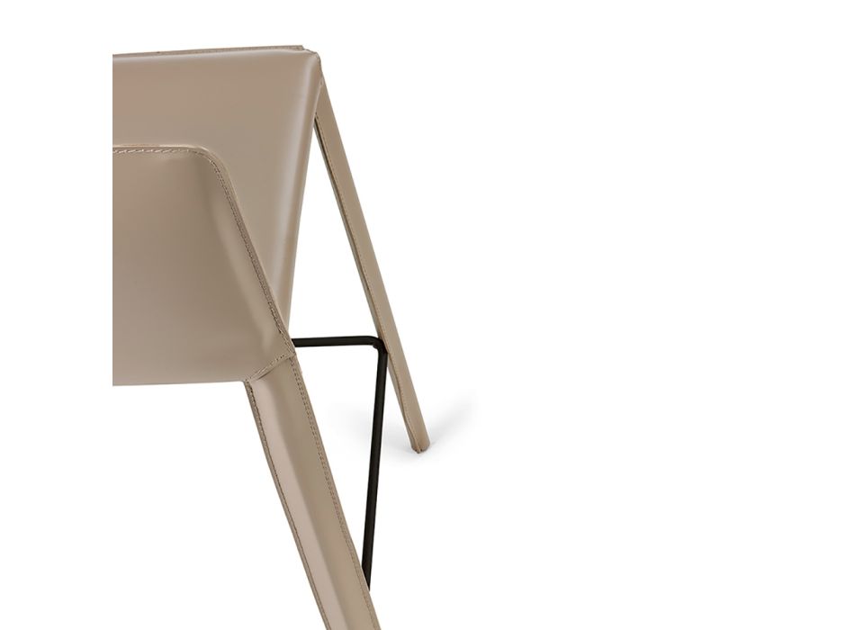 Židle do obývacího pokoje potažená kůží Made in Italy - Faro Viadurini