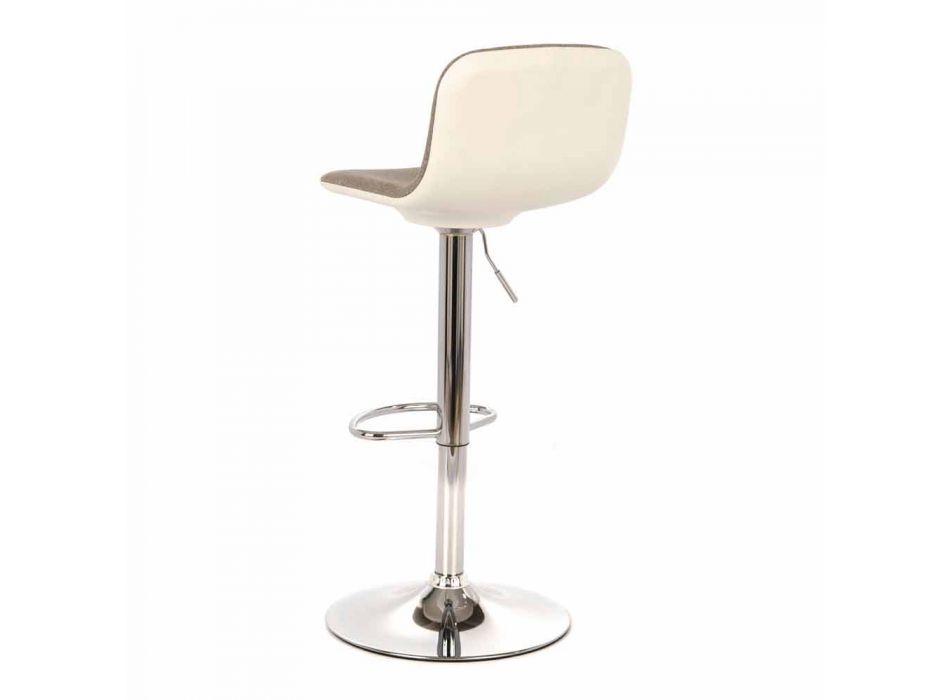 Designová stolička s plynovým zvedákem v látce a chromovaném kovu, 2 kusy - chrom Viadurini