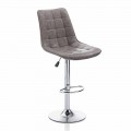 Designová stolička s koženkovým sedákem a chromovou strukturou, 2 kusy - Chiotta
