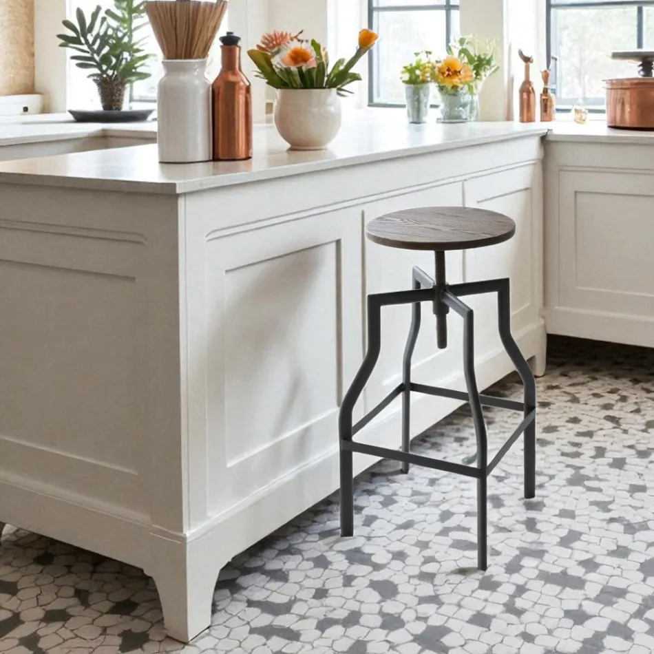 Moderní designová stolička z kovu a dřeva, nastavitelná Livorno2 Viadurini