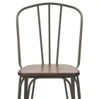 Moderní designová stolička v industriálním stylu ze železa a dřeva, 2 kusy - Erika Viadurini