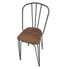 Moderní designová stolička v industriálním stylu ze železa a dřeva, 2 kusy - Erika Viadurini