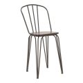 Moderní designová stolička v industriálním stylu ze železa a dřeva, 2 kusy - Erika