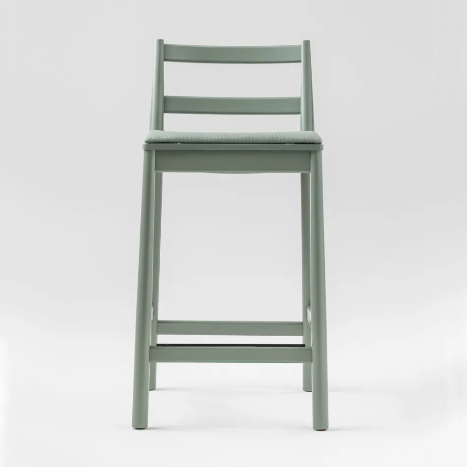 Luxusní taburet z masivního buku s látkovým sedákem Made in Italy - Nora Viadurini