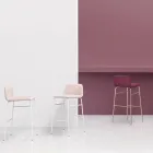 Luxusní taburet potažený látkou s kovovou základnou Made in Italy - Molde Viadurini