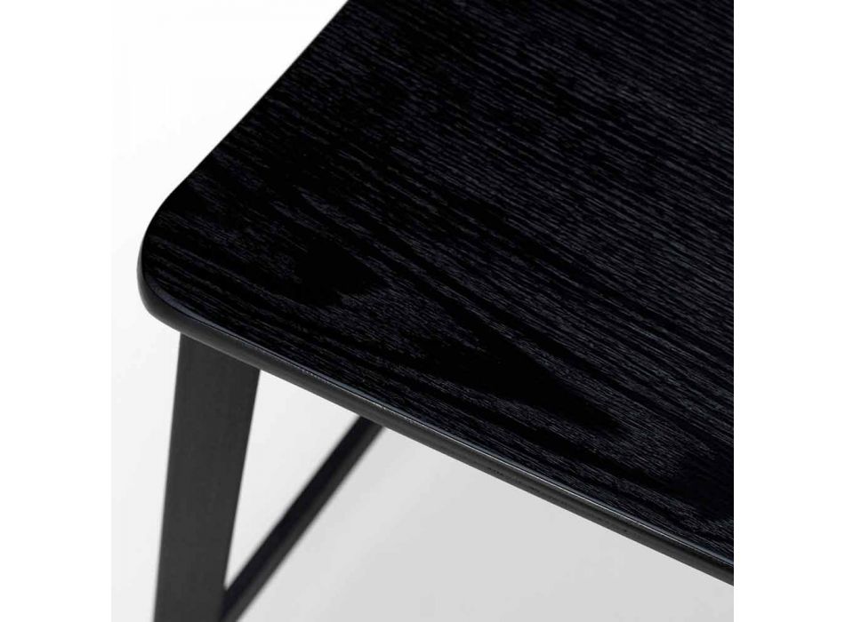 Moderní designová dřevěná a kovová stolička, Elmas Viadurini