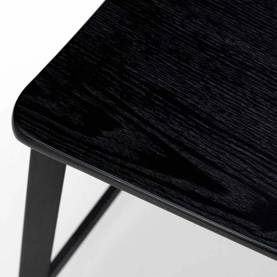 Moderní designová dřevěná a kovová stolička, Elmas Viadurini