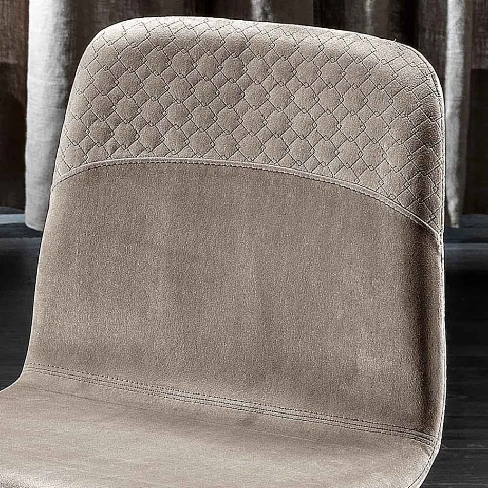 Elegantní taburet moderního designu v barevném sametu a kovu - Bizet Viadurini