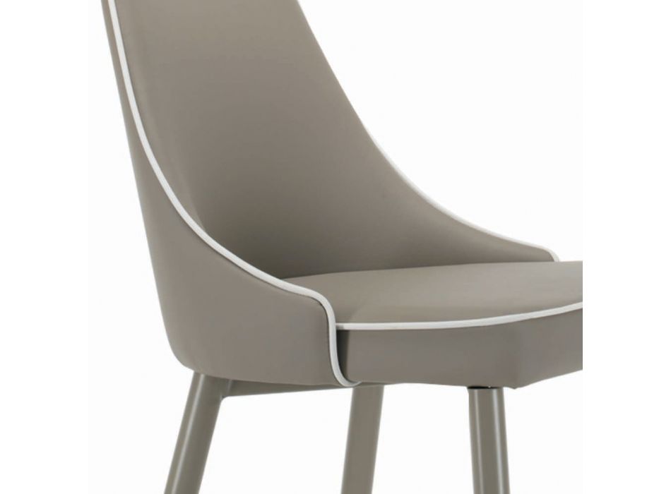 Pevná stolička s ocelovými nohami a čalouněným sedákem Made in Italy - Janov Viadurini