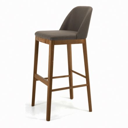 Pevná stolička s dřevěnými nohami a polstrovaným sedákem Made in Italy - Bari Viadurini