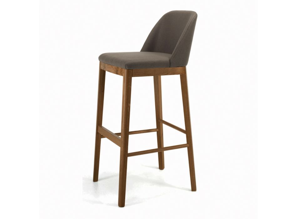 Pevná stolička s dřevěnými nohami a polstrovaným sedákem Made in Italy - Bari Viadurini