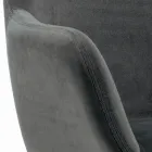 Pevná stolička s čalouněným sedákem a ocelovou základnou Made in Italy - Arona Viadurini