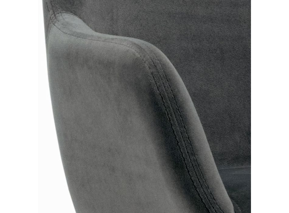 Pevná stolička s čalouněným sedákem a ocelovou základnou Made in Italy - Arona Viadurini