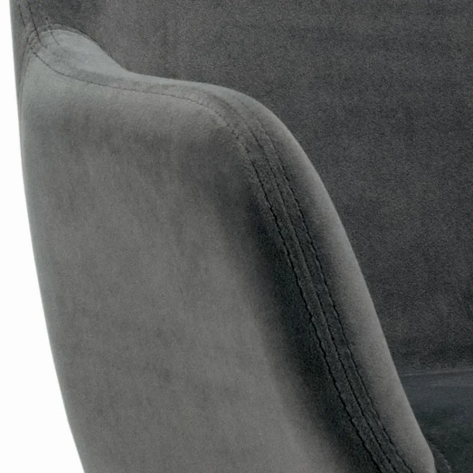 Pevná stolička s čalouněným sedákem a ocelovou základnou Made in Italy - Arona Viadurini