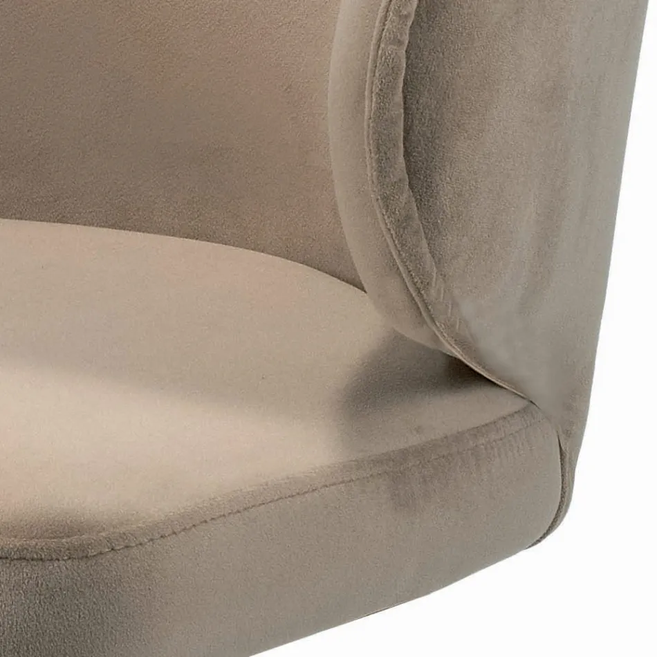 Otočná stolička se sametovým sedákem a ocelovou základnou Made in Italy - Adria Viadurini