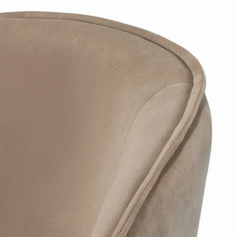 Otočná stolička se sametovým sedákem a ocelovou základnou Made in Italy - Adria Viadurini