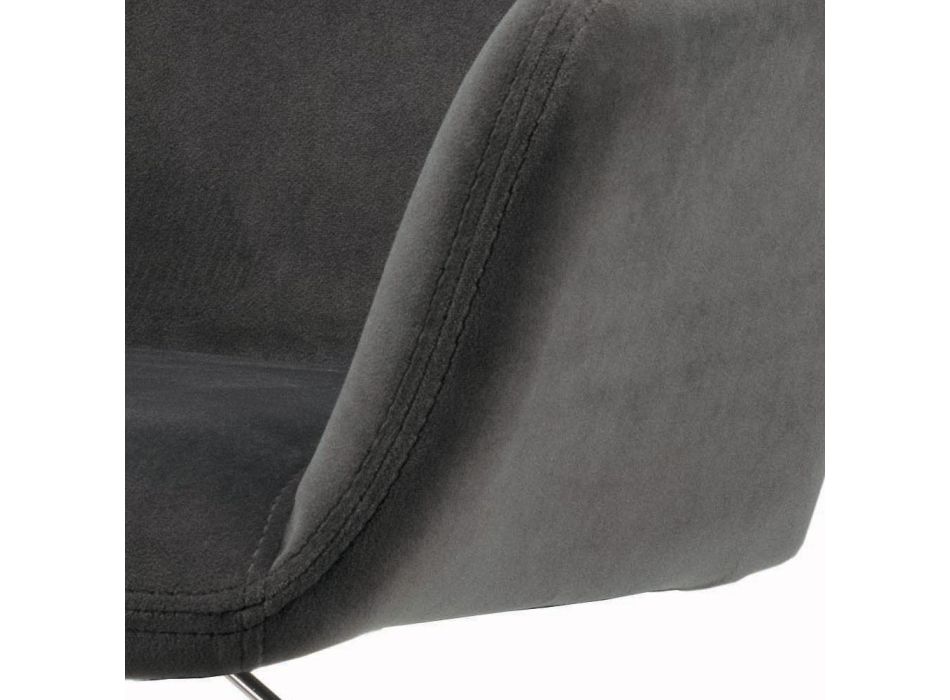 Otočná stolička s čalouněným sedákem a ocelovou základnou Made in Italy - Arona Viadurini