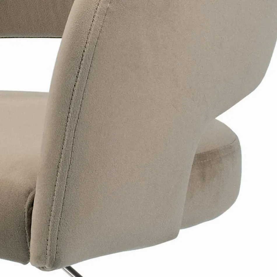 Otočná a výškově nastavitelná stolička ze sametu a oceli - Alassio Viadurini