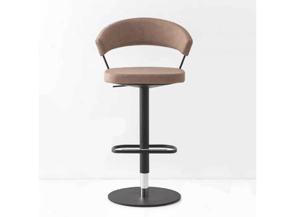 Otočná stolička Čalouněná Vintage umělá kůže a kov Vyrobeno v Itálii - New York Viadurini