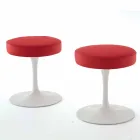 Otočná stolička z lakovaného hliníku s koženým sedadlem Made in Italy - Dacia Viadurini