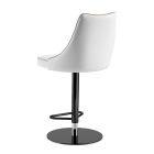 Otočná stolička v bílé kůži a černé struktuře Made in Italy - Teddy Bear Viadurini