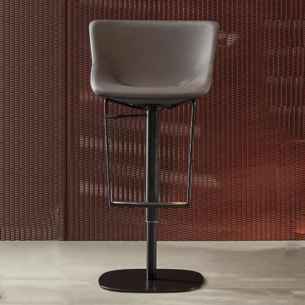 Otočná stolička z kůže a kovu Made in Italy – také Bonaldo Artika Viadurini