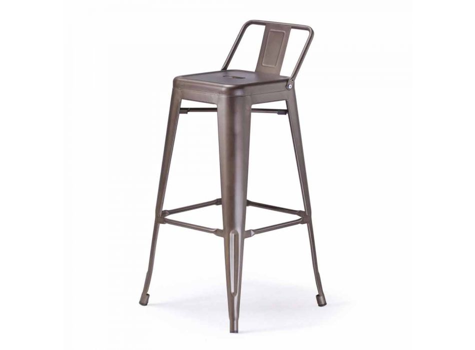Kovová stolička H 74 cm, průmyslový design - Giuditta Viadurini