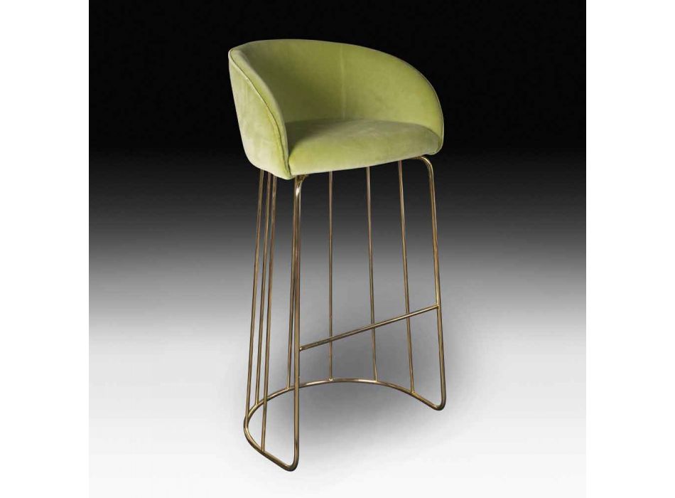 Čalouněná a čalouněná stolička s kovovou konstrukcí vyrobena v Itálii - Antverpy Viadurini
